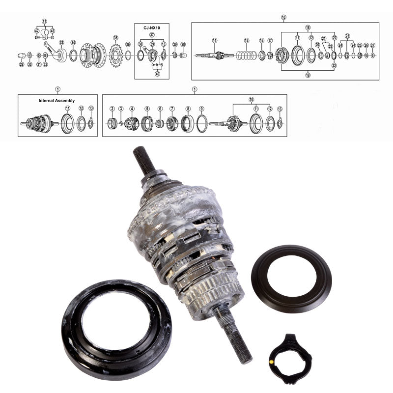 Shimano Nexus 7v (SG-7C30) Sisäkokoonpano