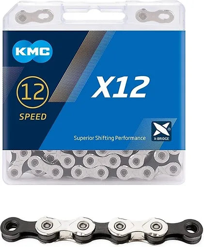KMC 12v Ketju X12 Silver/Black, 1/2 x 11/128", 126L
