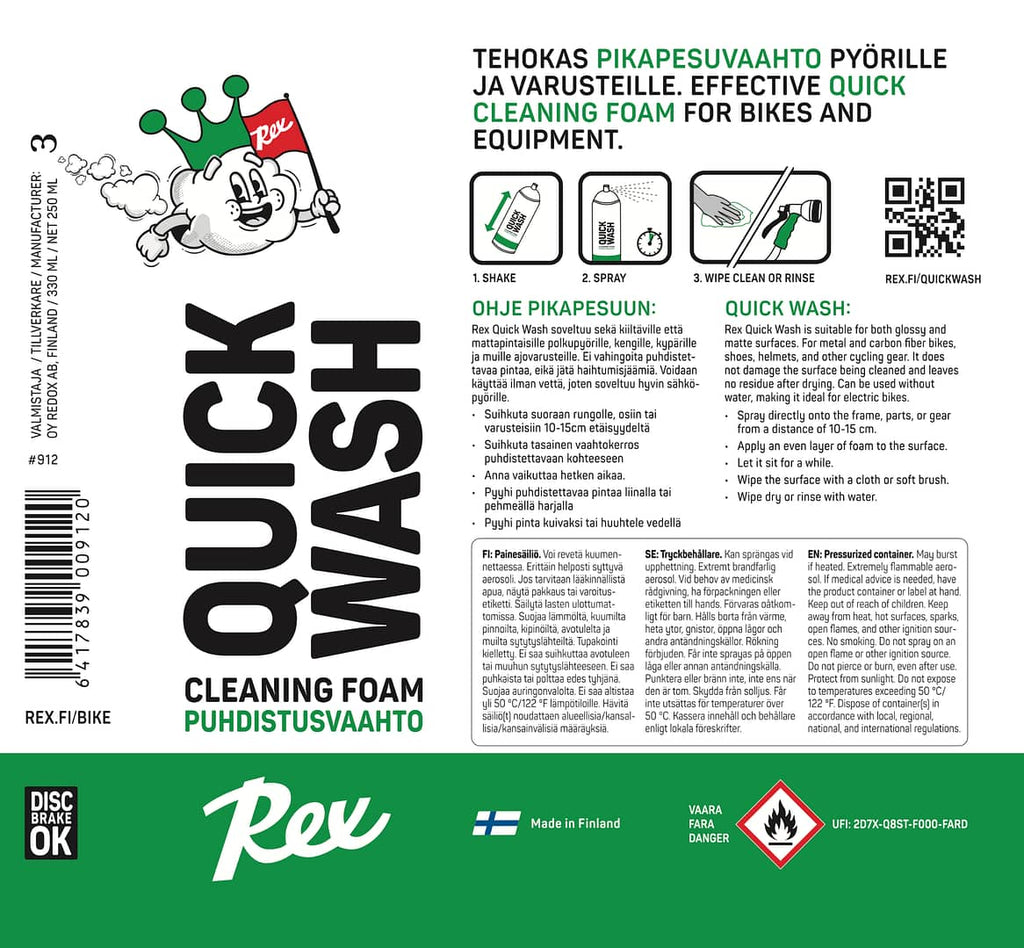 Rex Quick Wash -vaahtopesuaine